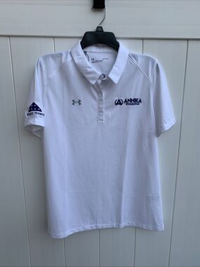 Under Armour Women’s Large Polo Golf Folds Of Honor White New